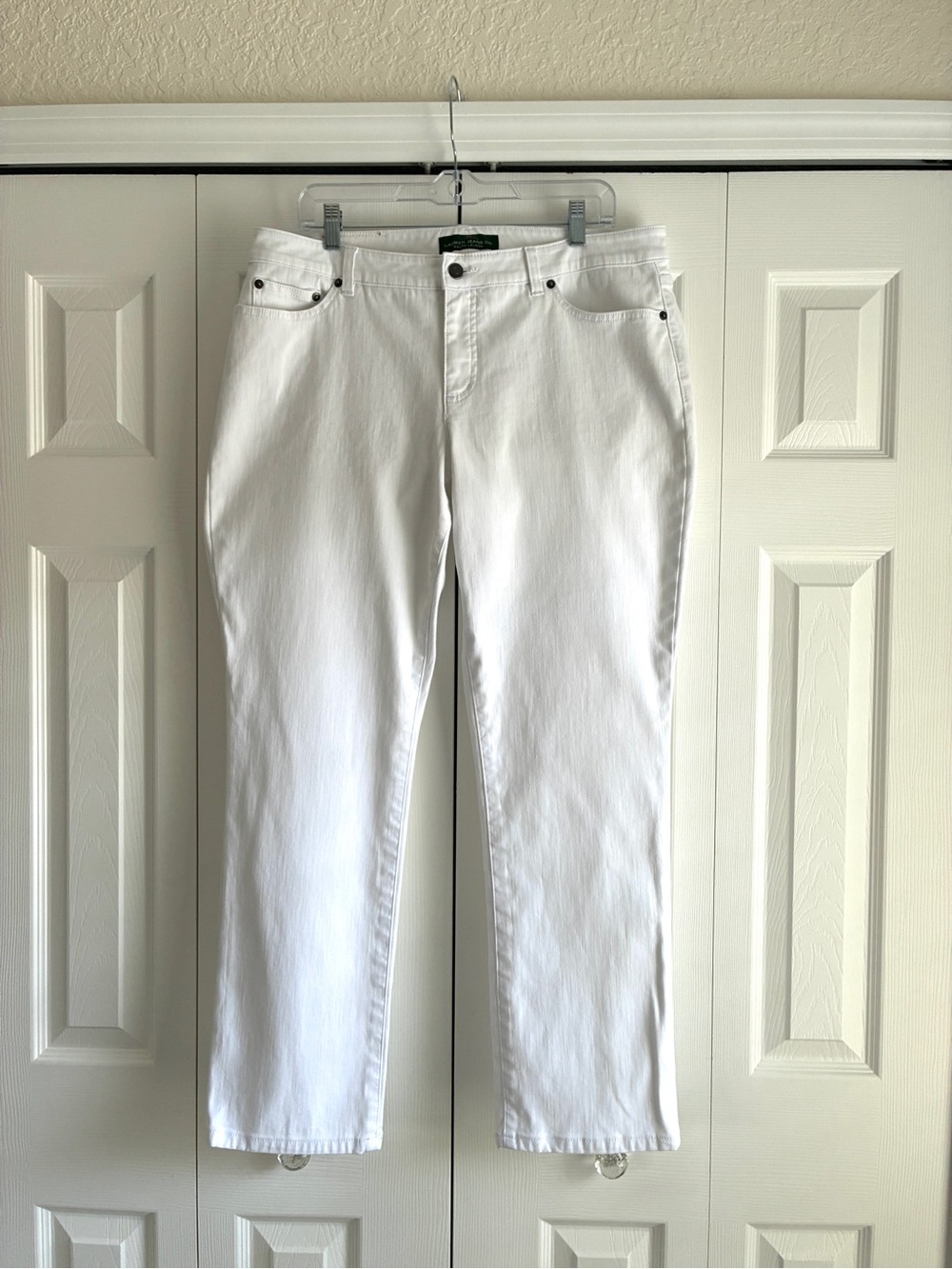 Lauren Ralph Lauren Jeans Women 16W White Classic Straight Leg Stretch Denim - Picture 3 of 15